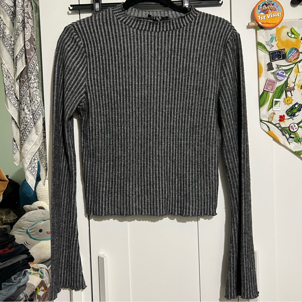 Bell Sleeve Mock-Neck Top